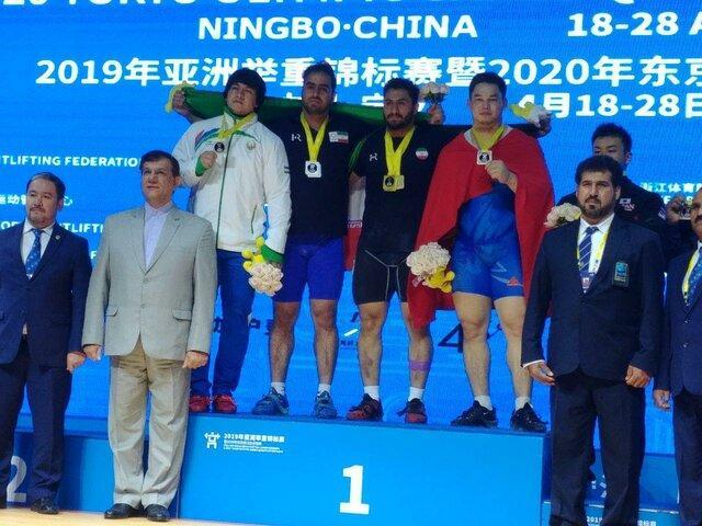 وزنه برداری قهرمانی آسیا، قهرمانی و نایب قهرمانی دسته 102 کیلوگرم به ایران رسید