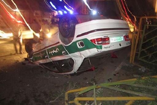 واژگونی مرگبار خودرو پلیس ایران